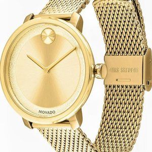Movado Bold Women's Gold-Tone Quartz Watch 3600580 Brand New